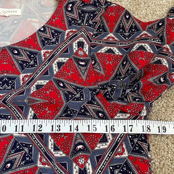 Anthropologie Paper Crown Efflorescence Swing Smock Dress Red Women’s Size PS - Picture 7 of 10